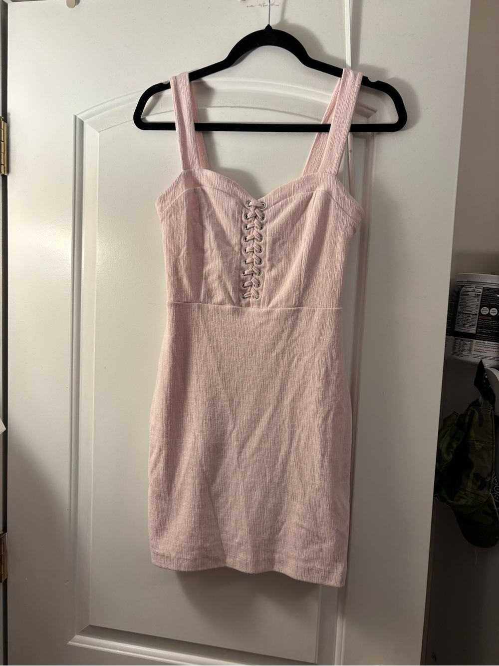 Forever 21 Light Pink Lace-Up Mini Dress